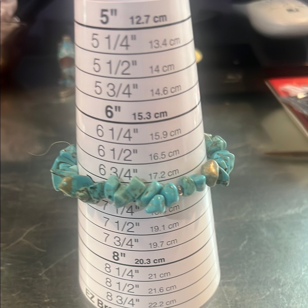 Blue Organic Stone Bracelet probably turquoise